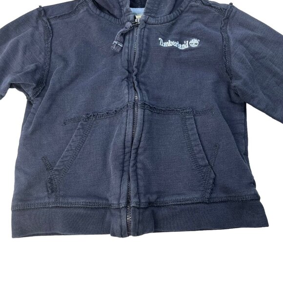 Timberland Boys Front Zipper Hoodie Sweatshirt Jacket Blue Size 18-24 Months - Picture 4 of 8